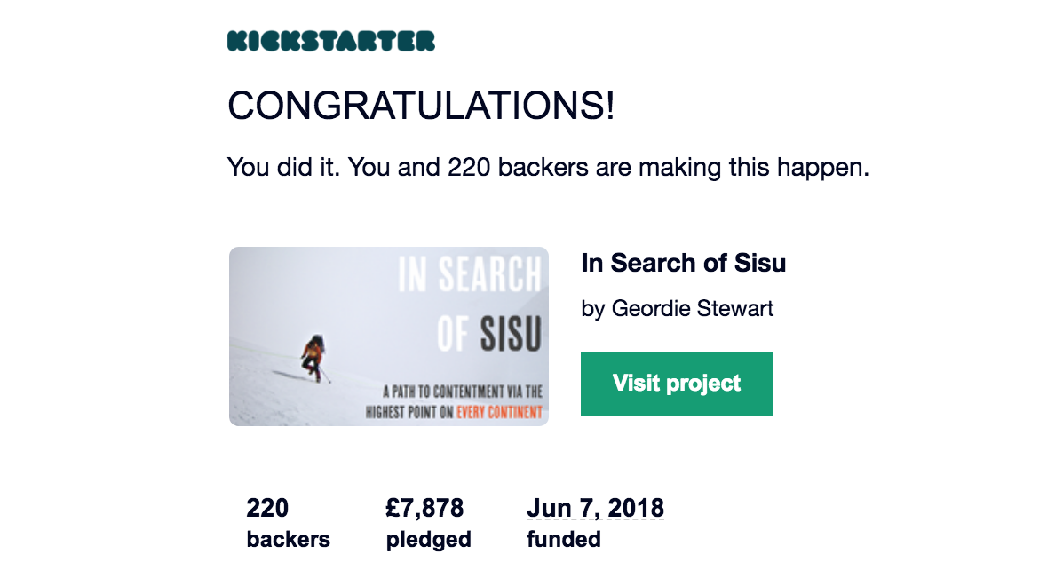 In Search of Sisu - Kickstarter